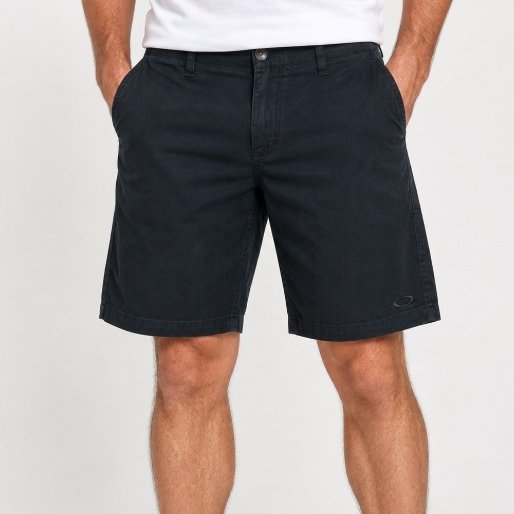 Oakley Chino Shorts Mens 31 Black Flat Front Cotton Casual Classic Skater Gorp